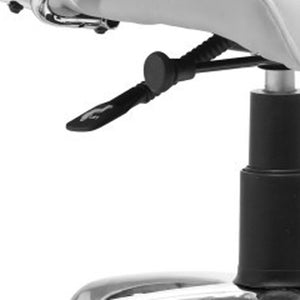 HomeRoots White Adjustable Height Swivel Rolling Office Chair - Modern Ergonomic Design for Ultimate Comfort 572166