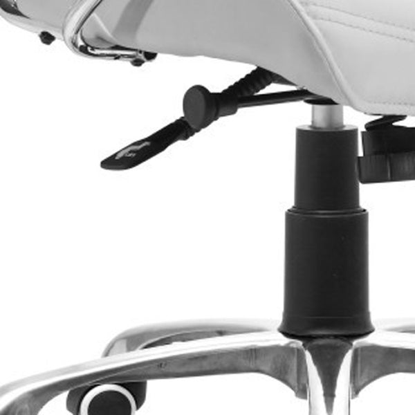 HomeRoots White Adjustable Height Swivel Rolling Office Chair - Modern Ergonomic Design for Ultimate Comfort 572166