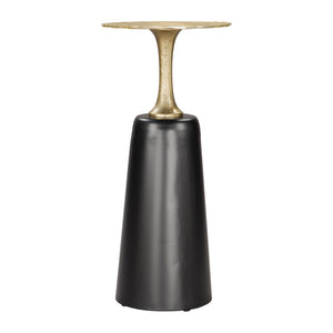 HomeRoots 26" Elegant Gold and Black Round Pedestal End Table - Versatile Accent Piece for Modern Interiors 572177