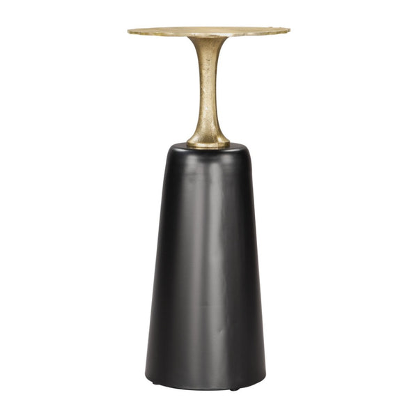HomeRoots 26" Elegant Gold and Black Round Pedestal End Table - Versatile Accent Piece for Modern Interiors 572177