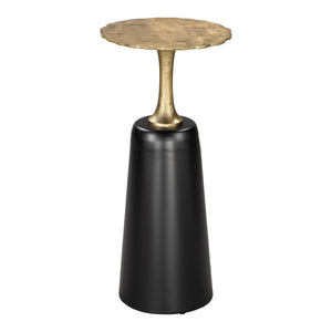 HomeRoots 26" Elegant Gold and Black Round Pedestal End Table - Versatile Accent Piece for Modern Interiors 572177