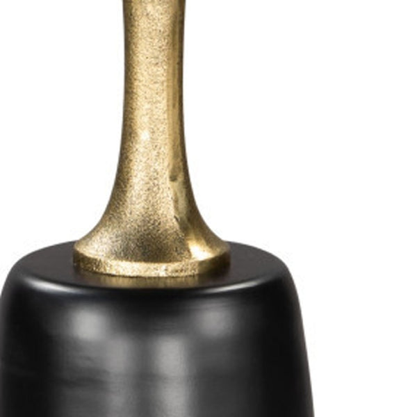HomeRoots 26" Elegant Gold and Black Round Pedestal End Table - Versatile Accent Piece for Modern Interiors 572177