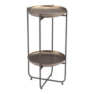 Homeroots 32" Bronze Steel End Table   572180