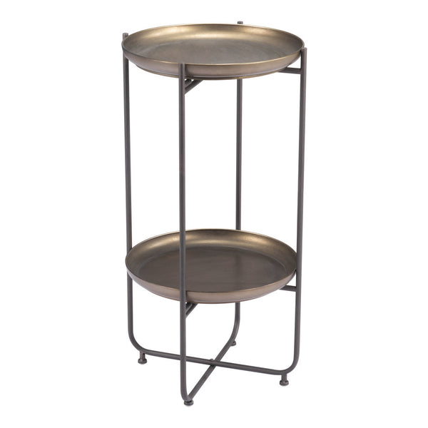 Homeroots 32" Bronze Steel End Table   572180