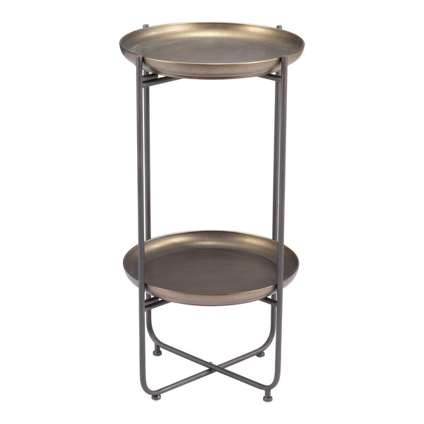 Homeroots 32" Bronze Steel End Table   572180