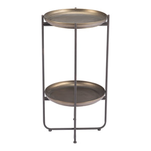 Homeroots 32" Bronze Steel End Table   572180