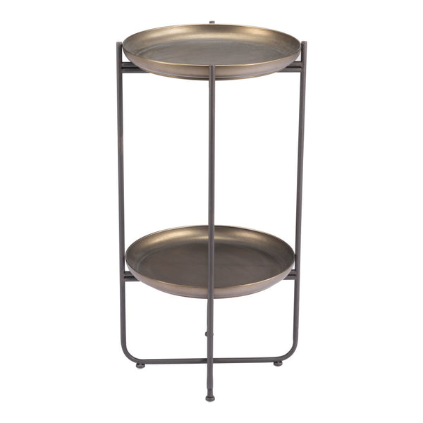 Homeroots 32" Bronze Steel End Table   572180