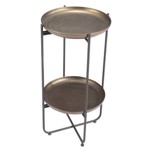 Homeroots 32" Bronze Steel End Table   572180