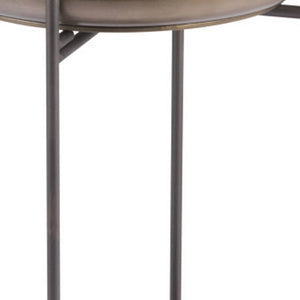 Homeroots 32" Bronze Steel End Table   572180