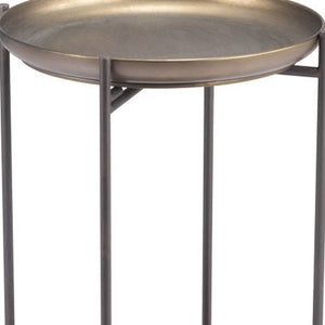 Homeroots 32" Bronze Steel End Table   572180