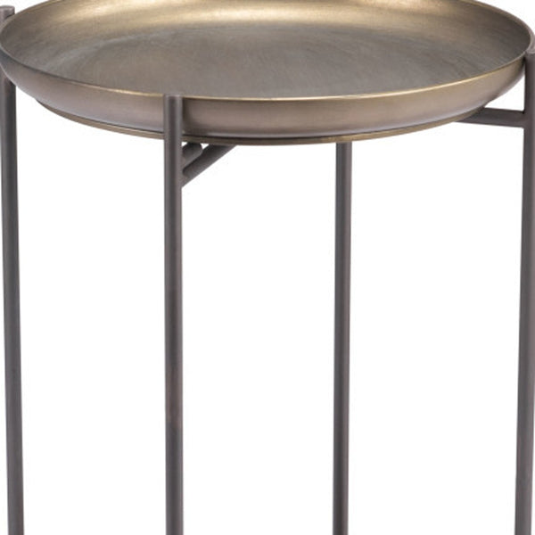 Homeroots 32" Bronze Steel End Table   572180