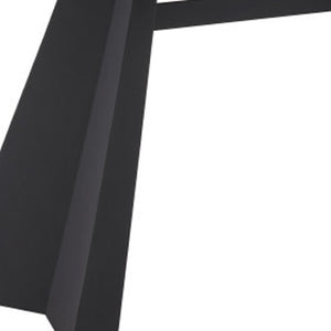 HomeRoots 79" Modern White Marbleized Sintered Stone Dining Table with Black Steel Pedestal Base for Elegance 572189