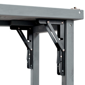 English Elm K&k Outdoor Rolling Kitchen Island Fir Wood Stainless Steel Top with Foldable Prep Station Grey+Blue N707P370276G