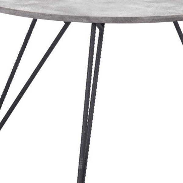 HomeRoots Set of Two Modern Gray and Black Round Nested Coffee Tables – Stylish, Space-Saving Design! 572204