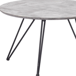 HomeRoots Set of Two Modern Gray and Black Round Nested Coffee Tables – Stylish, Space-Saving Design! 572204