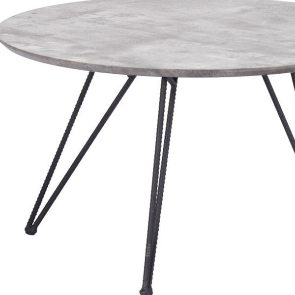 HomeRoots Set of Two Modern Gray and Black Round Nested Coffee Tables – Stylish, Space-Saving Design! 572204