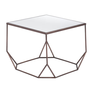 HomeRoots Set of Two Glamorous Square Mirrored Glass and Steel Coffee Tables for Modern Living Spaces 572205