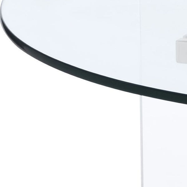 HomeRoots 41" Clear and Gold Round Coffee Table - Chic Acrylic and Brass Design for Modern Living Spaces 572210