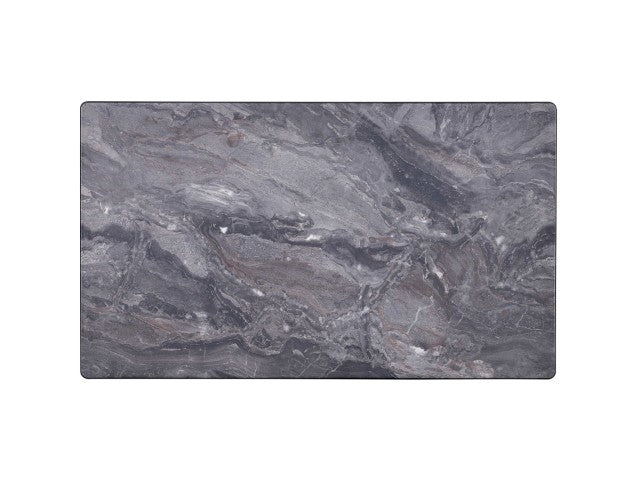 Homeroots 47" Stylish Gray And Walnut Stone Coffee Table - Elegant Solid Wood Design For Modern Living Rooms   572213