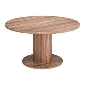 HomeRoots 54" Natural and Black Round Convertible Game Table – Stylish Dining & Game Centerpiece for Any Space! 572217
