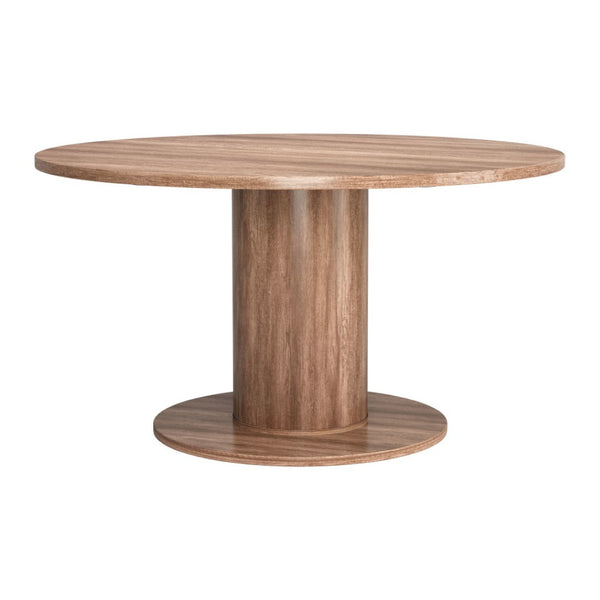 HomeRoots 54" Natural and Black Round Convertible Game Table – Stylish Dining & Game Centerpiece for Any Space! 572217