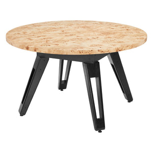 HomeRoots 54" Convertible Game and Dining Table in Natural Burl & Black - Perfect for Game Nights and Dining! 572220
