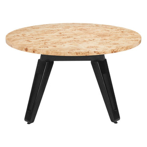 HomeRoots 54" Convertible Game and Dining Table in Natural Burl & Black - Perfect for Game Nights and Dining! 572220