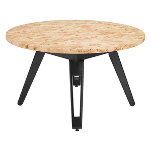 HomeRoots 54" Convertible Game and Dining Table in Natural Burl & Black - Perfect for Game Nights and Dining! 572220