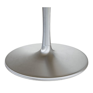 HomeRoots 60" Gray Marble Round Dining Table with Silver Aluminum Pedestal Base for Modern Elegance & Comfort 572221