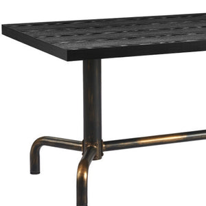 HomeRoots 71" Black and Gold Trestle Dining Table – Stylish Modern Design for Dining, Workspace & Entertaining 572225