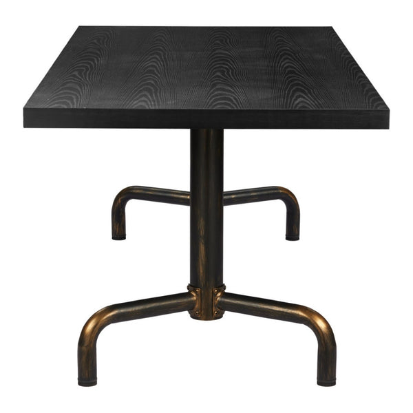HomeRoots 71" Black and Gold Trestle Dining Table – Stylish Modern Design for Dining, Workspace & Entertaining 572225
