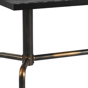 HomeRoots 71" Black and Gold Trestle Dining Table – Stylish Modern Design for Dining, Workspace & Entertaining 572225