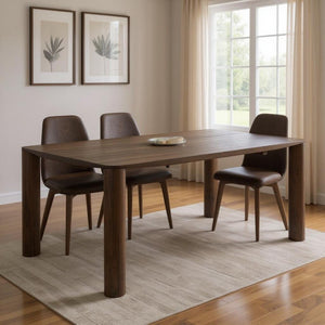 HomeRoots 79" Espresso Solid Wood Dining Table - Stylish, Durable Centerpiece for 6 - Modern Design & Warmth 572226