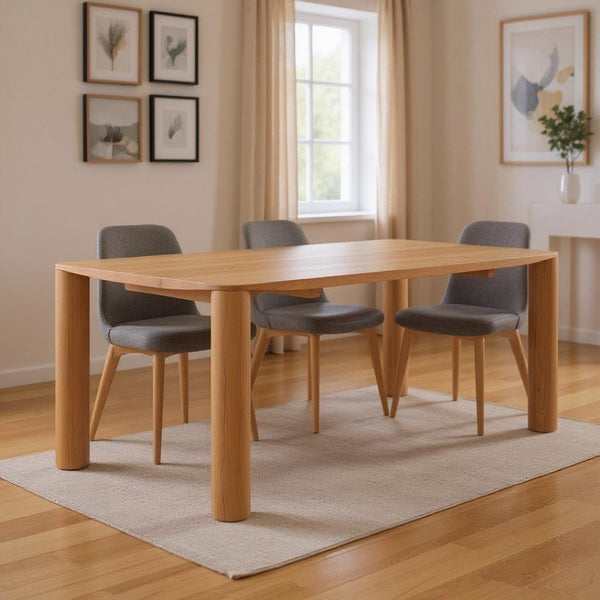 HomeRoots 79" Natural Solid Wood Dining Table - Elegant, Durable Design for 6 People, Perfect for Any Style Home 572227