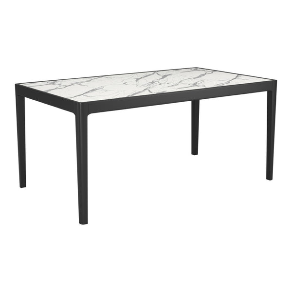 HomeRoots 65" Modern Two-Tone Faux Marble and Solid Wood Dining Table for Stylish Meals and Versatile Use 572229