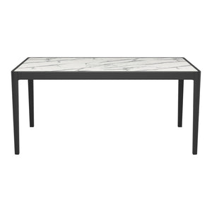 HomeRoots 65" Modern Two-Tone Faux Marble and Solid Wood Dining Table for Stylish Meals and Versatile Use 572229