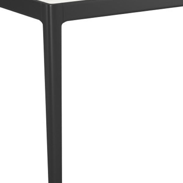 HomeRoots 65" Modern Two-Tone Faux Marble and Solid Wood Dining Table for Stylish Meals and Versatile Use 572229