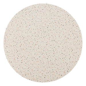 HomeRoots 48" Beige Round Dining Table with Steel Pedestal Base - Modern Elegance for Any Space, Seats 4! 572230