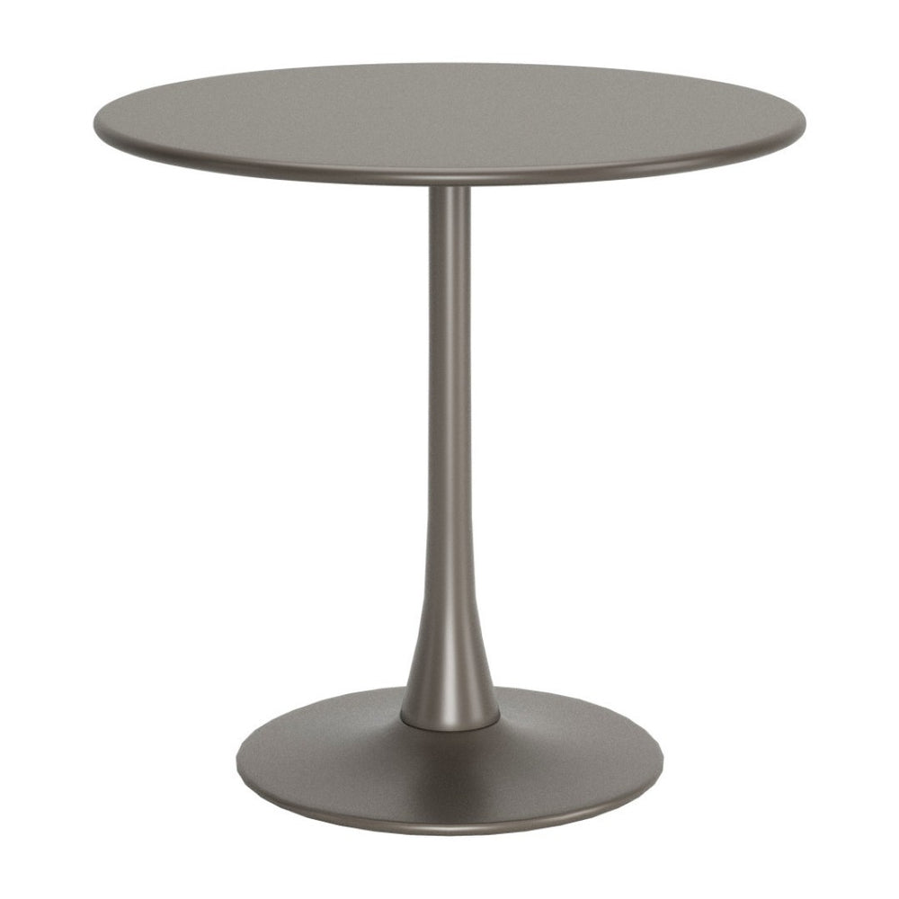 HomeRoots 32" Taupe Round Dining Table with Steel Pedestal Base - Modern Compact Design for Dining & Workspaces 572232