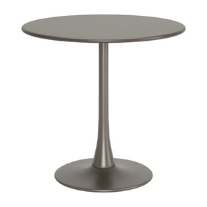 HomeRoots 32" Taupe Round Dining Table with Steel Pedestal Base - Modern Compact Design for Dining & Workspaces 572232