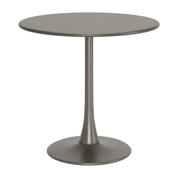 HomeRoots 32" Taupe Round Dining Table with Steel Pedestal Base - Modern Compact Design for Dining & Workspaces 572232