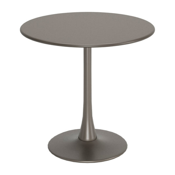 HomeRoots 32" Taupe Round Dining Table with Steel Pedestal Base - Modern Compact Design for Dining & Workspaces 572232