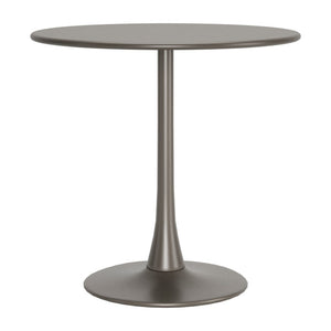 HomeRoots 32" Taupe Round Dining Table with Steel Pedestal Base - Modern Compact Design for Dining & Workspaces 572232