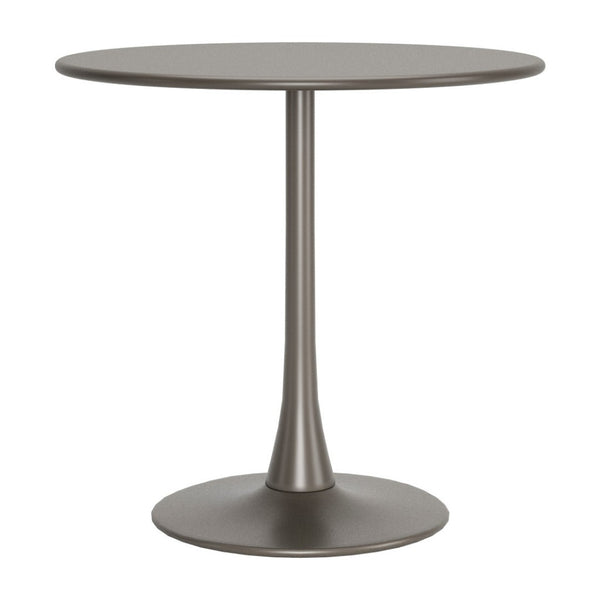 HomeRoots 32" Taupe Round Dining Table with Steel Pedestal Base - Modern Compact Design for Dining & Workspaces 572232