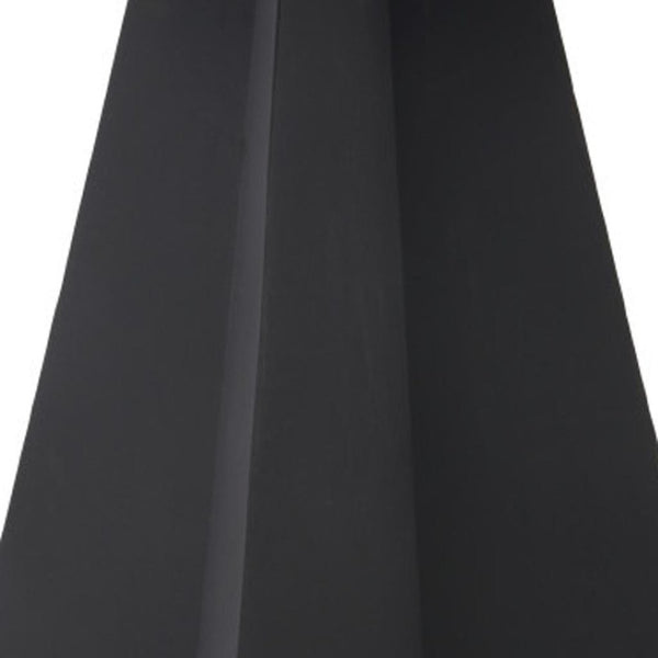 HomeRoots 48" Modern Round Dining Table with White Sintered Stone Top and Stylish Black Steel Pedestal Base 572234