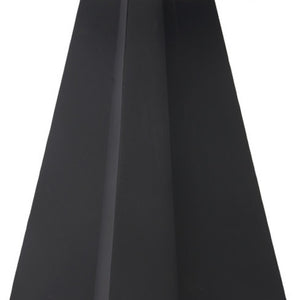 HomeRoots 48" Modern Round Dining Table with White Sintered Stone Top and Stylish Black Steel Pedestal Base 572234