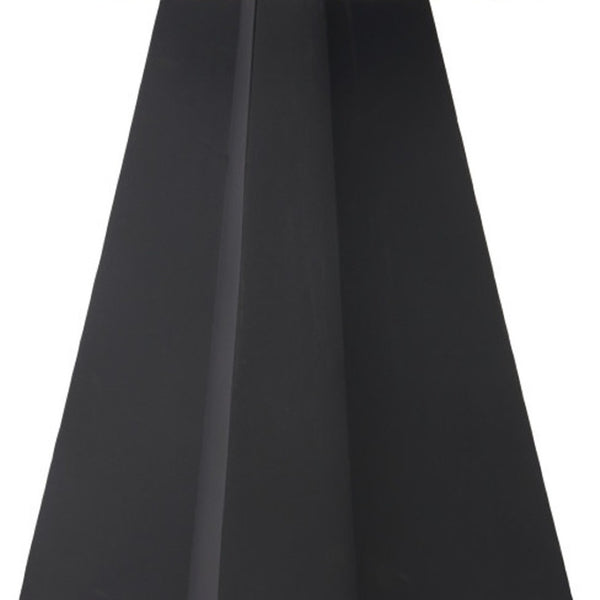 HomeRoots 48" Modern Round Dining Table with White Sintered Stone Top and Stylish Black Steel Pedestal Base 572234