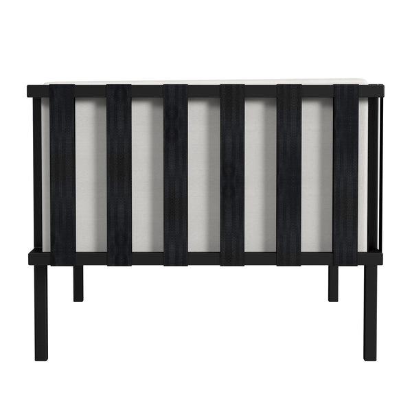 Butler Specialty Norway Outdoor Lounge Chair With Durable Sunbrella Fabric And Sleek Black Iron Frame For Style Black And White Iron,Tris Foam,Sunbrella,Plyboard,Nylon 5722437-butler