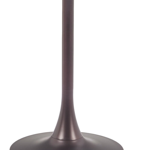 HomeRoots 24" Gray Steel Pedestal Base Square Dining Table - Modern Space-Saving Design for Cozy Dining Areas 572244