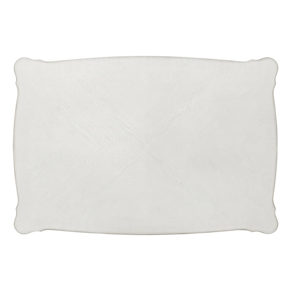 Homeroots 57" White Wood Ornate Coffee Table With Shelf - Chic Design For Stylish Storage & Home Decor!   572270